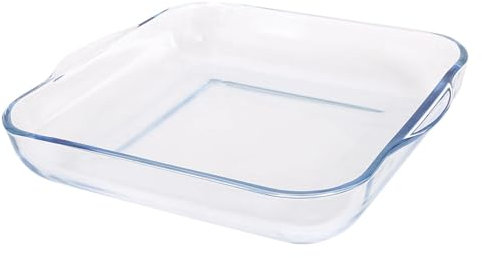 Argon Tableware Square Glass Oven Dish - 30cm x 27.5cm - 1x Large Deep Baking Casserole Lasagne Roasting Roaster Cooking Tray Bowl | Microwave Safe, Freezer Safe