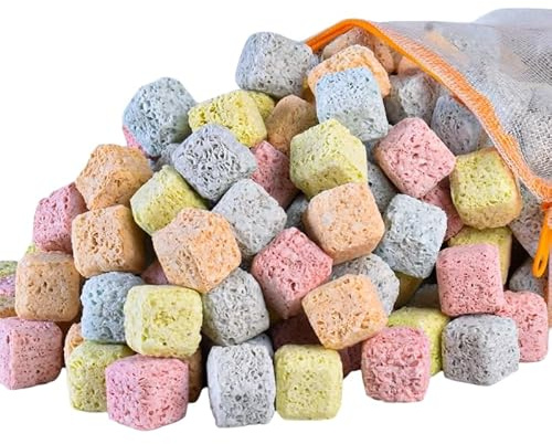 MUYYIKA Aquarium-Filtermedien Zubehör für Aquariumfilter Keramikringe Biologische Filtermedium Keramikringe Biokugeln Poröser Filte Biochemischer Ball (Farbiges Quadrat-Pro, 400g)