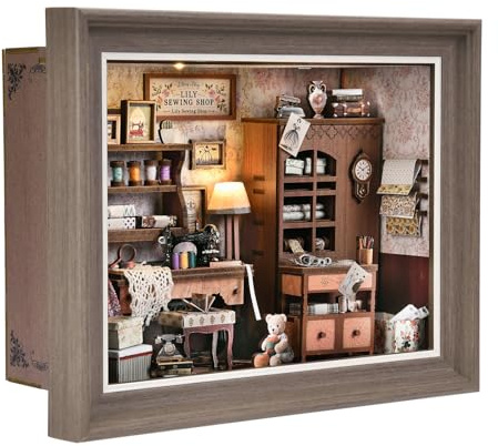 ETKVR Book Nook Kit, Libreria a Forma di Cornice, Casa in Miniatura | Kit Booknook da Fissare Alla Parete, Modello di Puzzle 3D in Legno Fai da Te per Decorare La Libreria, El secreto de Magia