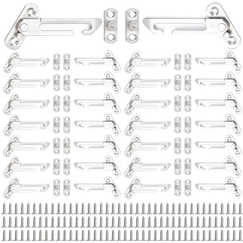 30PCS Stainless Steel Casement Stopper Window Limiter with Screws, Stopper Sliding Window Child Safety Lock for Home,School, (15 x Left Open + 15 x Right Open)