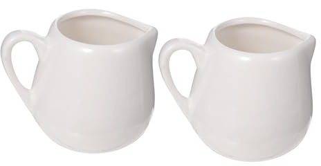 Hemobllo 2 pezzi Mini Bricchi in Ceramica Manico Contenitori Creativi per Salsa e Latte Leggeri e Compatti per Cucina e Picnic
