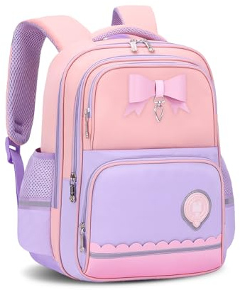 Amythe Skolryggsäck för flickor 6–10 år – lätt ergonomisk barnryggsäck – skolväskor flicka med reflekterande band – jul/skolstart/födelsedag, 42 cm (Alto) × 31 cm (Ancho) × 18 cm (Fondo), Ryggsäck
