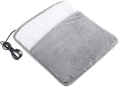 ERINGOGO Almohadilla Eléctrica Calefactora para Pies Portátil 30X30 CM Calentador de Pies Forro de Algodón Alimentación USB Adecuado para Oficina Hogar y Viaje Calentadores de