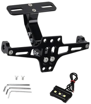 Motorcycle License Plate Bracket, Tail Tidy Motorbike with Indicators, Motorbike Number Plate Holder, Motorcycle Adjustable Turn Signal License Plate, Adjustable License Plate Hol