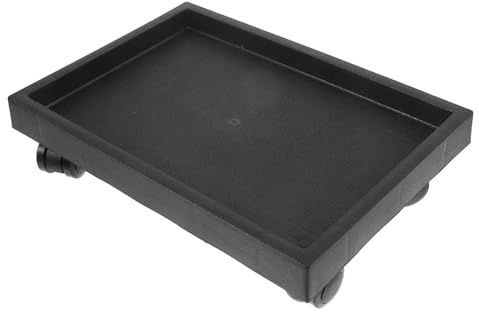 TOYANDONA Supporto per Piante da Interno con Ruote Piroettanti in PE Nero, Base Rettangolare Rinforzata Facile da Spostare, per Casa e Balcone