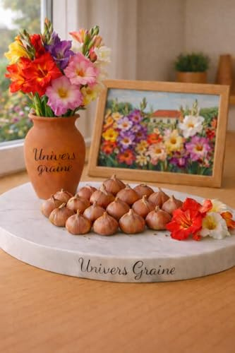 Lot de 20 Bulbes de Glaïeul - MELANGE DE COULEURS – Gladiolus – Lot de 20 bulbes calibre 8/10 – Floraison élégante et spectaculaire - Fleur Jardin - 497
