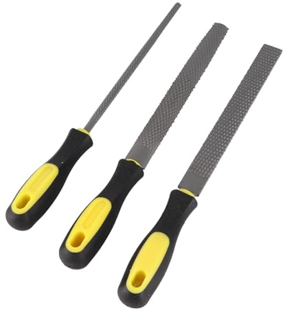Lime per legno professionali da 3 pezzi, set di raspe, denti grossi, semitonde, piatte, per lavorazione del legno, per falegnami, fai da te, lavorazione del legno, acciaio ad alto