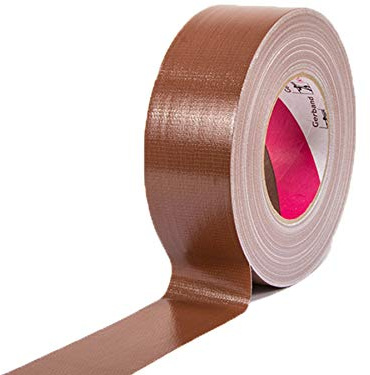 Primaflor - Ideen in Textil Profi Tape Gewebeklebeband Klebeband für Bühnenbau Gewebeband Verlegerklebeband - Braun, 5cm x 50m, Matt, Wasserfest, Beschriftbar, Rückstandsfrei Abziehbar