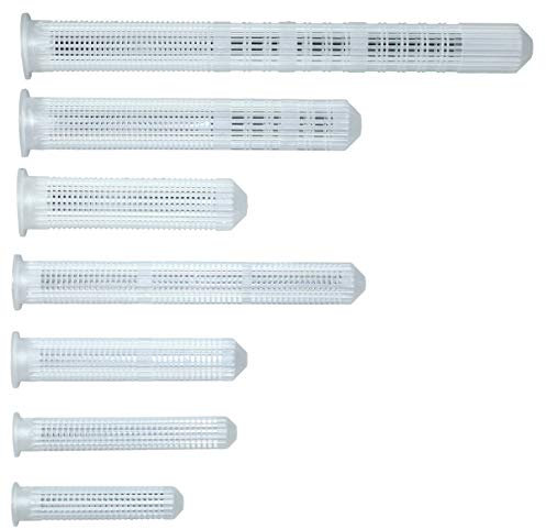 SN-TEC Siebhülsen | Ankerhülsen | Gitterhülsen aus Kunststoff mit Kragen und Rücklaufstop (Größen- und Längenauswahl möglich) (10 Stück, 20x200mm für M12 bis M16)