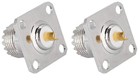 Bewinner 2 Stk UHF Buchse SO239, 4 Loch Buchse, Panel Adapter, Koaxial HF HF Koaxial Steckverbinder für Antennen, WLAN Geräte, Koaxialkabel, Korrosionsbeständigkeit