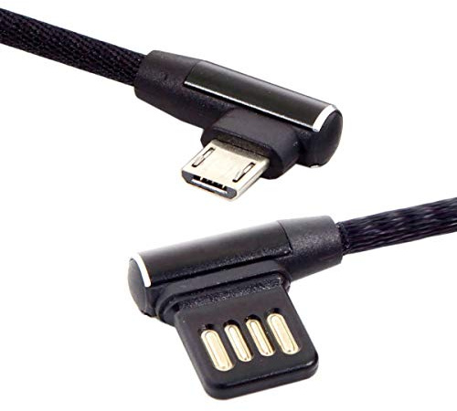 JSER Micro USB 5-Pin Left Angled 90 Degree USB 2.0 Data Cable (15cm) for Tablet & Mobile Phone