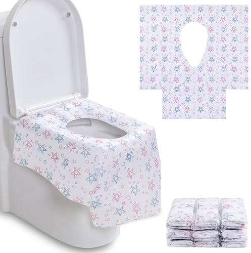HBselect Toilettenauflage Einweg 30 Stück, Toilettensitzbezug Reisezubehör | Wasserdichter Toilettenschutz für Kinder, Erwachsene, Einweg-Vliesstoff, geeignet für Reisen, unterwegs, WC Auflagen Hygiene