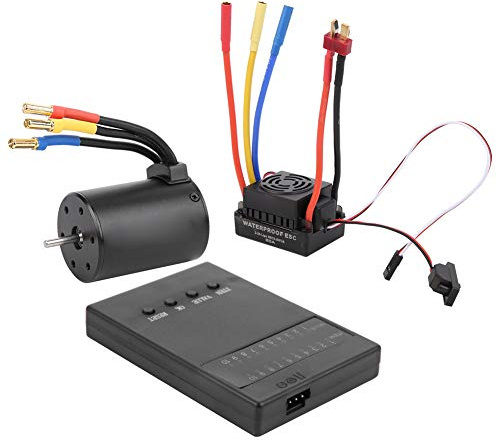 Keenso Programmierkarte Combo Set für 1/10 RC Car, 60A ESC 3100KV, mit wasserdichtem BEC, elektronischer Geschwindigkeitsregler Combo