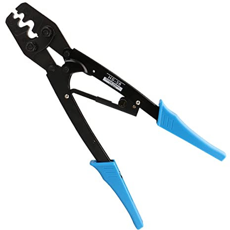 Baomain Herramienta crimpadora de terminales de trinquete HS-38 para terminales no aislados de 10-2 AWG 6-35mm² (tipo punto) azul