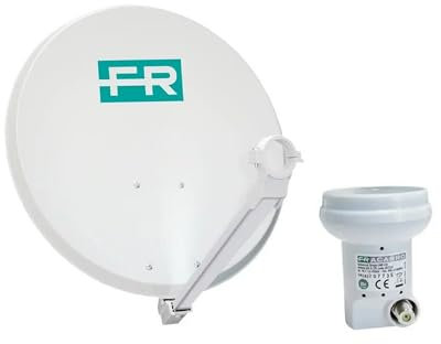 FRACARRO Kit de Satélite – Antena Parabólica Offset 60 cm + LNB Single con Filtro LTE – Alta Recepción HD, Kit de Montaje Incluido (KIT60SC)