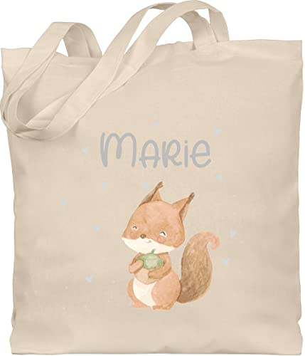 Geschenk mit Namen personalisiert by Shirtracer - Baumwolltasche - Tiere - Eichhörnchen Eichhorn Squirrel