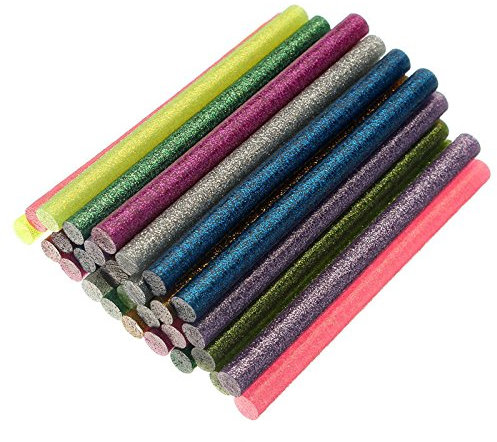 Klebepistolen-Sticks, Heißklebepistolen-Sticks, Klebepistolen-Sticks, 30 Stück/Set, farbige Heißklebe-Klebestifte, 7 mm Klebstoff, sortierter Glitzer, 7 x 100 mm Klebestift, professionell for elektris