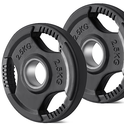KK Weight Plates Cast Iron Barbell Weight Set - 2 Inches Hole Weight Plate Set For Women & Men - Non- Slip, Durable & Long-Lasting Olympic Weight Plates - Gym Equipment For Home & Gym (2 X 2.5 KG)