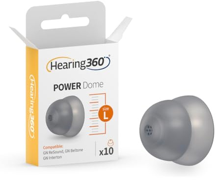 10 Power Domes for Ciao Hearing Aids, ReSound, Beltone and Interton (Large)