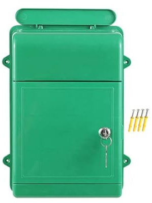 Folpus Boîte aux lettres murale verrouillable, boîte aux lettres, boîte aux lettres pour maison, immeuble de bureaux, Vert