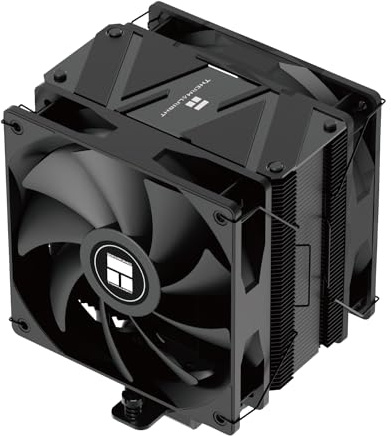 TR Burst Assassin 120 EVO DARK CPU Refroidisseur d’air Dessus noir brossé, 6 caloducs avec ventilateur silencieux PWM Refroidisseur de processeur, pour AM4 AM5 / Intel 1851/1700/1150/1151 / 1200,