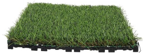 PHENOFICE Kunstrasenfliesen Für Außenbereich Ineinandergreifender Bodenbelag Mit Realistischer Grasstruktur Geeignet Für Terrassen Gärten Und Balkone Outdoor-gartenfliesen Aus Kunststoff Für