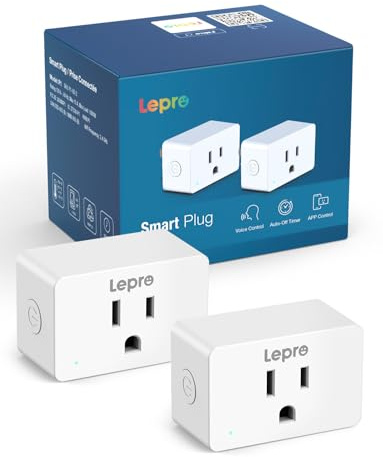 Lepro P1 Smart Plug Mini 15A, Smart Home Wi-Fi Outlet Plug, Compatible with Alexa & Google Assistant, APP Control, Safety Lock, Timer & Group Controller, 2.4G WiFi Only, UL & FCC Certified, 2 Pack