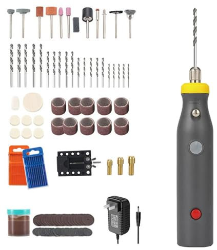 ZbOLi Mini Rotary Tool Kit, Electric Multi Grinder Tool Kit with Speed Adjustment 3500-135000 RPM, Mini DIY Hand Drill Bit Set, for Drilling, Grinding, Cleaning, Polishing and Carving fixed speed