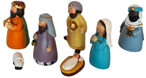 BEST&FREE Belén Infantil de Navidad Completo con 8 Figuras de 9 cm | Portal para Nacimiento Navideño Ideal para Decorar y Completar tu Escena