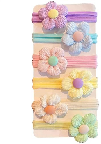 Haargummis für kleine Mädchen – 6 x Haarbänder mit Blumenschleife | Leichtes Haar-Zubehör für kleine Mädchen, Pferdeschwanz-Halter für Chch