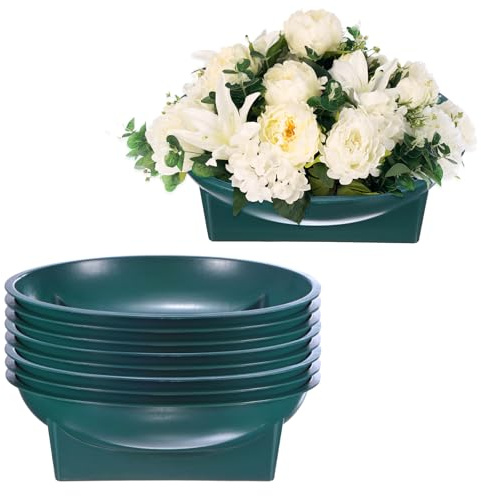 M METERXITY 9-Pack Floral Foam Round Bowls, 6.3 Inch Round Arrangements DIY Floral Bowls, Flower Arrangements Round Floral Supplies for Holiday/Wedding/Party/Birthday Decor [Green]