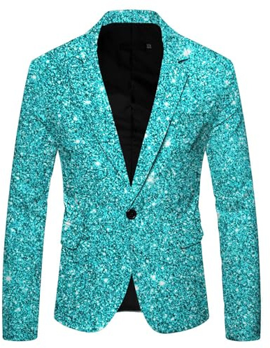Herren Party Blazer mit Pailletten Druck, 70Er Jahre, Disco Retro, Blazer mit Muster, Pailletten Jacke Herren Party Blazer, Glitzer Druck Blazer, Sakko Herren Goldene Hochzeit, Silvester Outfit