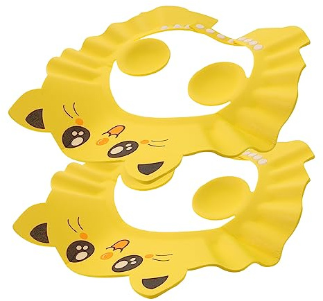 IWOWHERO 2 Stück Kinder Badehaube Mit Ohrenschutz Verstellbar Aus Eva Material Für Duschen Und Reisen