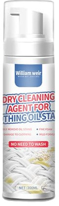 Dry Cleaner For Clothes - Fabric Stain Remover, Dry Cleaning Agent, Oil Stain Eraser | Powerful Cleaner For Wine, Grease, Makeup Stains, Safe And Gentle Formula For Garments, Upholstery, Carpet C