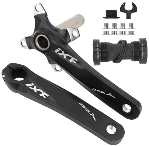 CYSKY MTB Guarnitura 175mm 104 BCD Pedivelle Mountain Bike Manovella Set con Kit Movimento Centrale e Bulloneria per Bici da Montagna Bici da Strada (Nero)