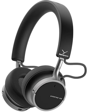 beyerdynamic AVENTHO 100 Wireless On-Ear Kopfhörer mit aktiver Geräuschunterdrückung, 60 Stunden Akkulaufzeit, faltbares Design, austauschbare Ohrpolster, in Schwarz - neues Update per App verfügbar