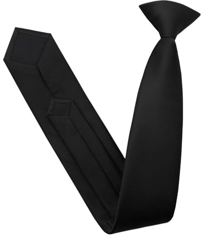 Gsyziux Clip on Ties for Men, Solid Color Mens Tie Classic Men's Neckties for Wedding Party Business Church Date (Black)
