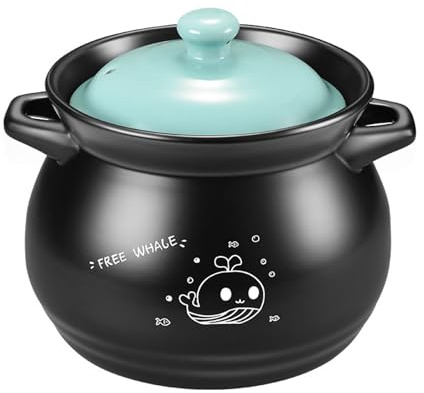Casseruola in Pietra Ceramica Resistente alle Alte Temperature per fornelli a Gas, casseruola per Uso Domestico, pentola per stufati Resistente, pentola in Terracotta Versatile per zuppe, 5 l
