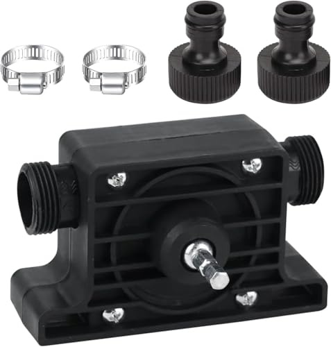 7mm Shank Mini Electric Drill Pump, Self Priming Transfer Pumps, Portable Cordless Drill Pump with 2 Connectors 2 Hose Clamps for Home Garden Oil Diesel, Need to Connect A Power Drill