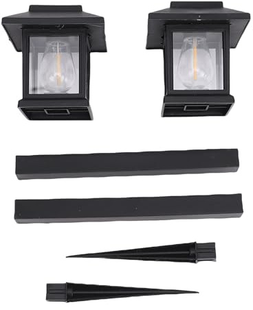 WOHPNLE Solar Pathway Lights Outdoor, 2 pezzi IP44 Luci da esterno luminose esterne L'illuminazione paesaggistica aggiornata per il cammino del percorso del cantiere marciapiede