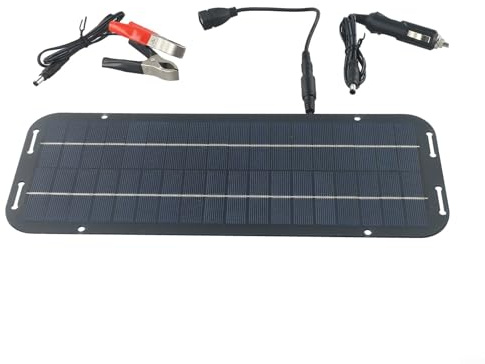 Eawfgtuw Kit de cargador de batería de panel solar de 60 W y 12 V para coche, caravana, furgoneta y barco, celdas monocristalinas con clasificación de impermeabilidad IP65, diodos de bloqueo