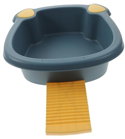 Babywaschbecken mit Waschbrett, Katzenohrförmig, Blau, Pp | Ausziehbares Design, ein Stück Form, Einschulung Feier, für Kinderhände und Kinderkleidung Zufällige Farbe