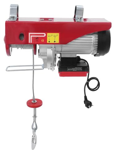 Elektrische Seilwinde Seilhebezug,1800W Elektrohebezeug mit Drahtloser Steuerung,Einzelseil/Doppelseil 1000kg/500kg Hubkraft Elektrischer Hebezug,12m Stahldraht