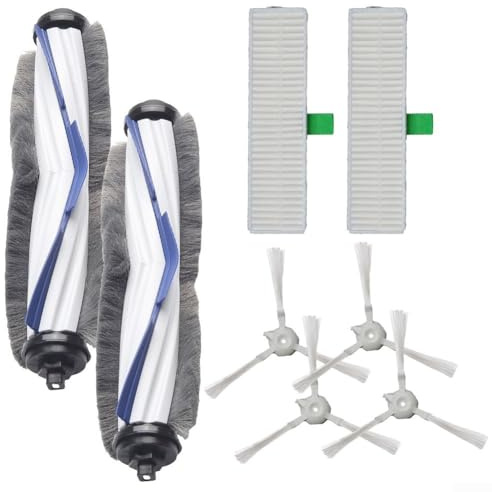 Seitenbürste und Filter Ersatz für Roventa ZR740003 Explorer 60 Roboterstaubsauger, inklusive 2 für HEPA, 4 Seitenbürsten, 2 Rollen