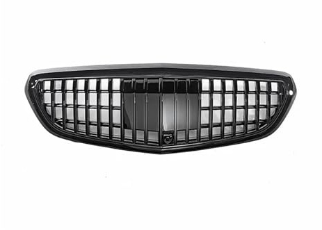Für E-Klasse W212 2013 2014 2015 Fronteinlassgrill Racing Grill Modifiziert Maybach ABS Glänzend Schwarz Front Kühlergrille(Black)
