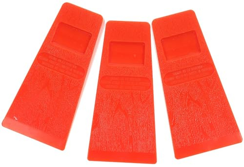 CLISPEED Coins D’abattage en Plastique Orange 3 Pièces 12,7 Cm Outil de Coupe du Bois pour Tronçonneuse et Jardin, Cale de Bûcheronnage Résistante pour Foresterie et Travaux Extérieurs