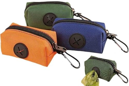 Hundbajspåsehållare, 3 st bajspåsar dispenser med klämma husdjursavfallspåse med dragkedja, handsfree bajsskopor och väskor för promenader och vandring (#1)