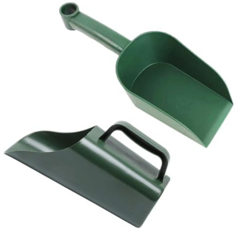 COHEALI Juego de 2 Palas de Mano para Jardinería, Pala para Tierra de Flores y Suculentas, Plástico Resistente, Color Verde, Multifuncional para Plantar en Huerto y Bonsái,