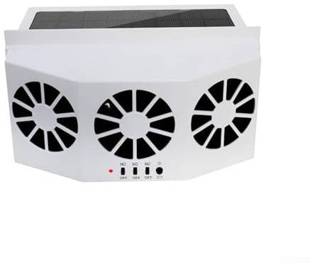 Solar Car Interior Exhaust Fan Heat Dissipation Vent Absorption Deodorization and Airflow Device for Lowering Temperature and Protecting Electronics Black or White(white)