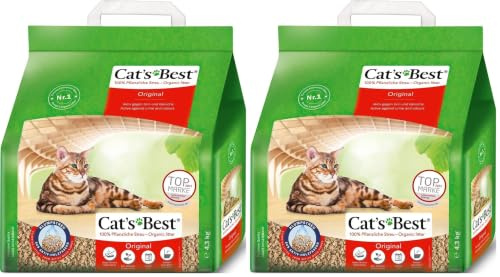 Cat's Best Wood Fibre Cat Litter, 4.3kg (Pack of 2)